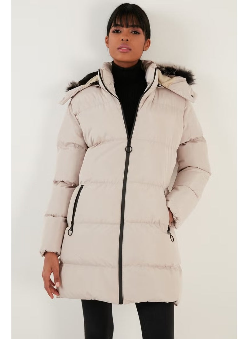 Lela Women's Coat with Faux Fur Collar, Removable Hooded and Pocketed Puffer Coat 5761645 - Image 2